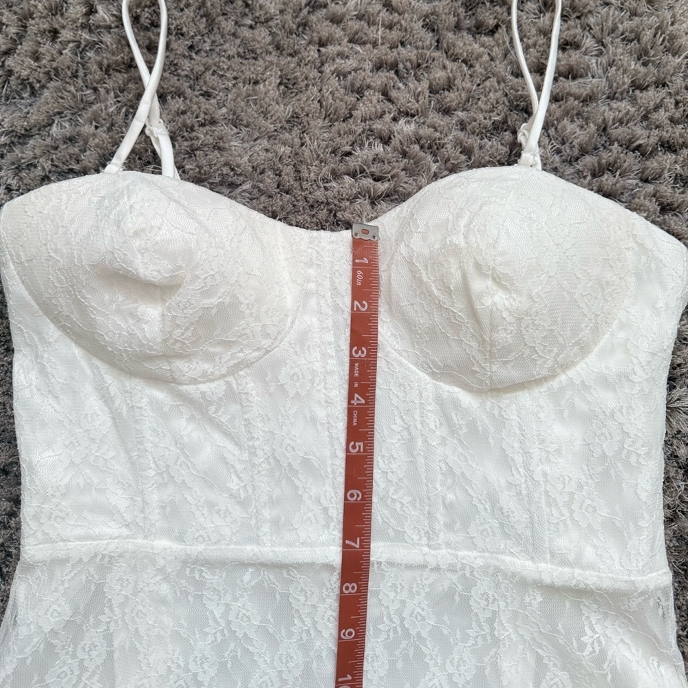 Lulus White Lace Bustier Maxi Dress – Size L – Stretch Fit Bridal Gown – New - Picture 10 of 16
